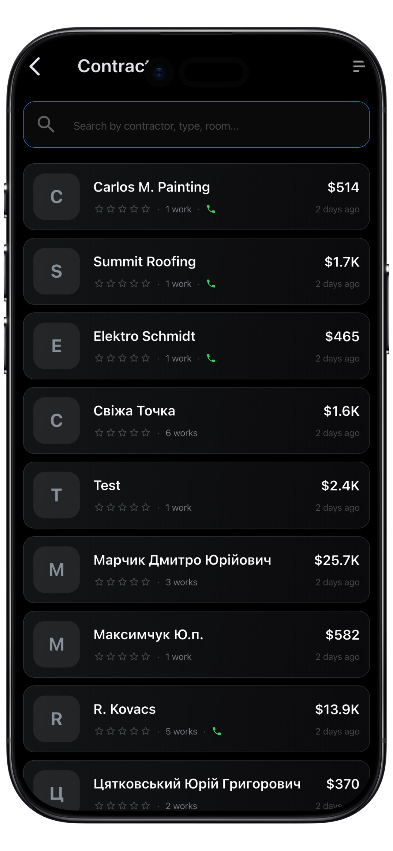 Contractor Directory